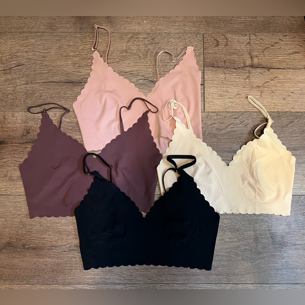 Set of Scalloped Edge Bralettes